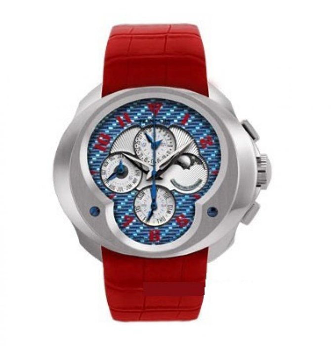 Franc Vila FVa11 White Gold Alligator Red Complication Chronograph Fly-Back Grand Sport