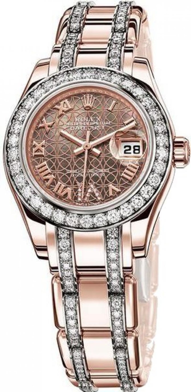 Rolex 80285 Black Datejust Ladies Lady-Datejust Pearlmaster 29mm Everose Gold - фото 2