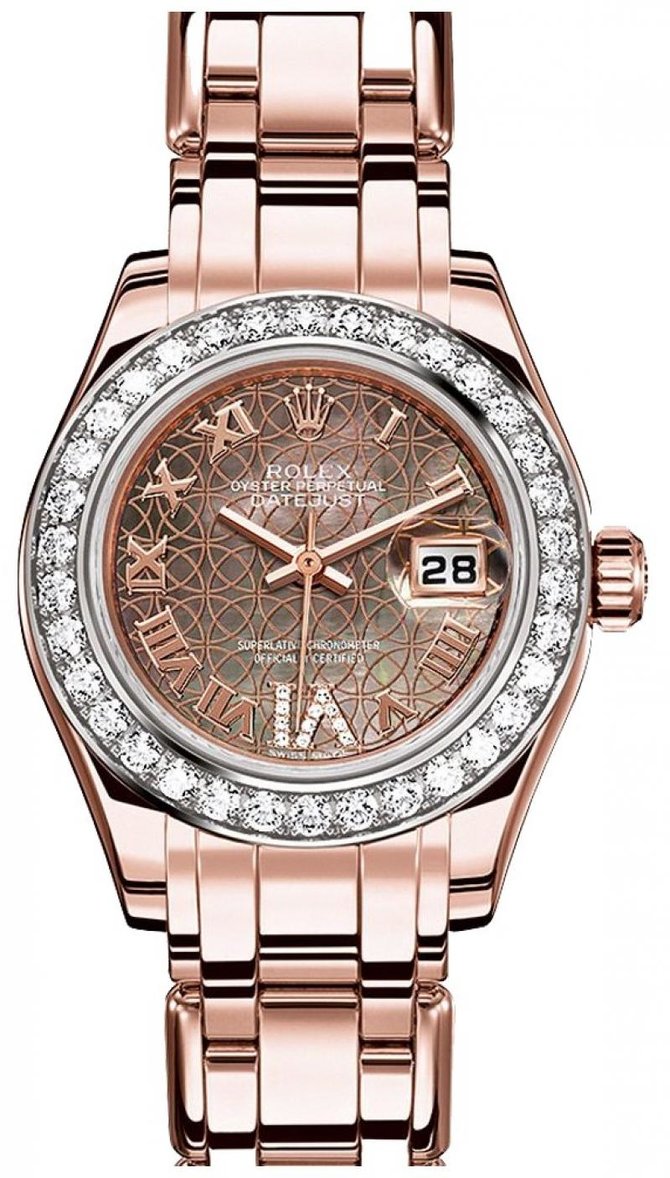 Rolex 80285 Black Datejust Ladies Lady-Datejust Pearlmaster 29mm Everose Gold - фото 4