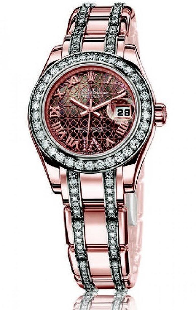 Rolex 80285 Black Datejust Ladies Lady-Datejust Pearlmaster 29mm Everose Gold - фото 1