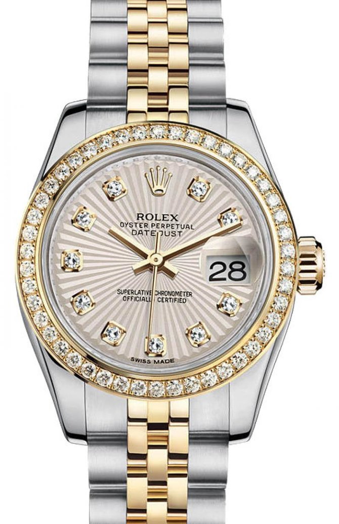 Rolex M179383-0011 Datejust Ladies 26mm Yellow Gold Steel Diamonds