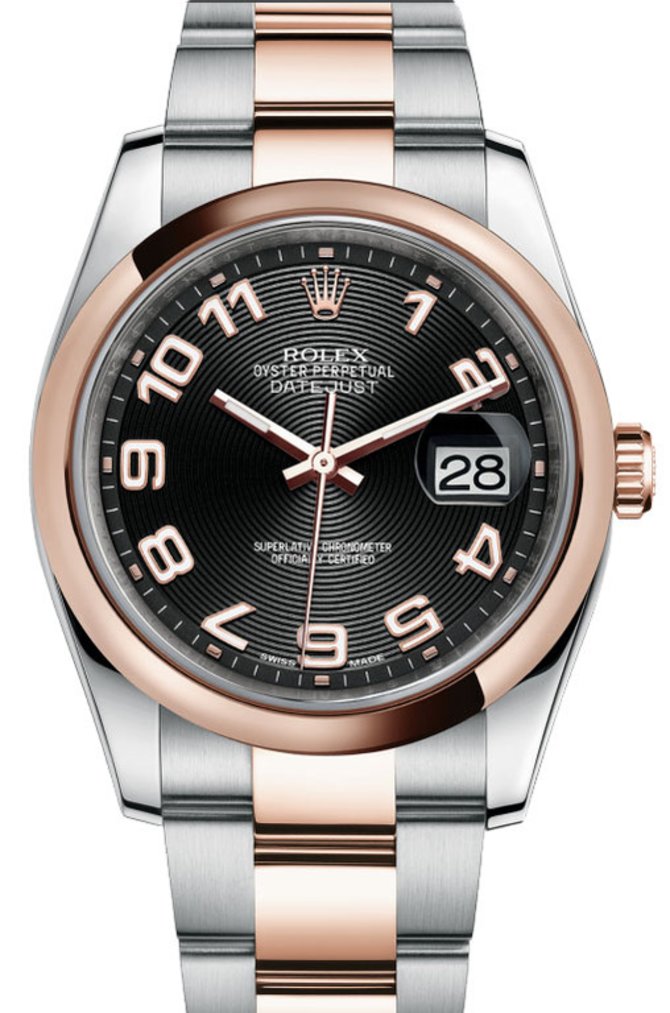 Rolex 116201 bkcao Datejust 36mm Steel and Everose Gold