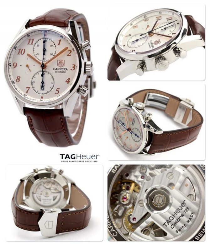 Tag Heuer CAS2112.FC6291 Carrera Calibre 16 Heritage Automatic Chronograph 41 mm - фото 7