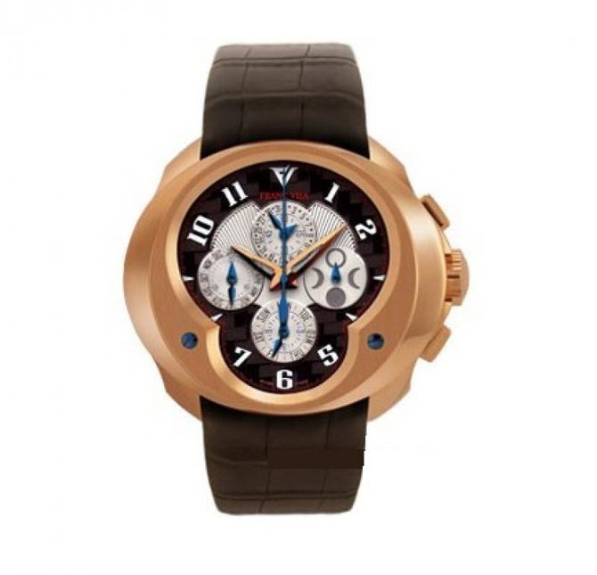 Franc Vila FVa12-9A Alligator Strap Gold Case Complication Chronograph Quantieme Grand Sport