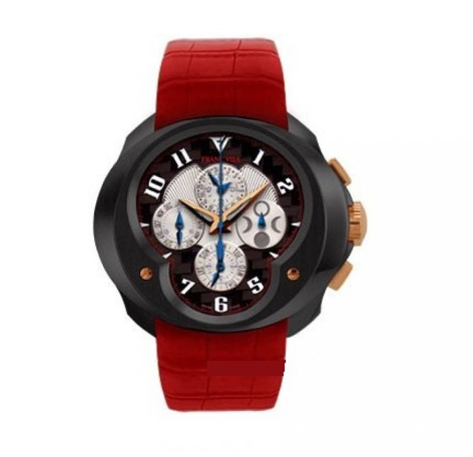 Franc Vila FVa12-9A Steel PVD Alligator Srap Complication Chronograph Quantieme Haute Horlogerie