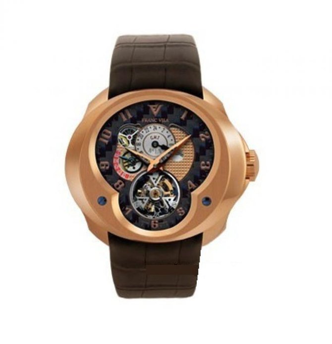 Franc Vila FVa №2 Tourbillon Planetaire GMT Red Gold Montre Contemporaine Grande Complication 5 Days Power Reserve