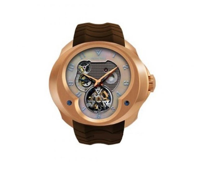 Franc Vila FVa №1 Brown Strap Montre Contemporaine Grande Complication Tourbillon Planetaire Red Gold