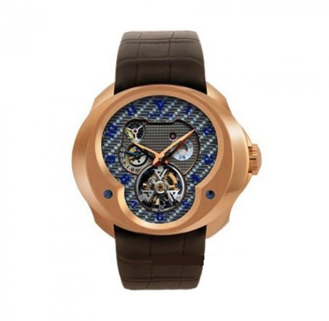 Franc Vila FVa №1 Brown Alligator Strap Montre Contemporaine Grande Complication Tourbillon Planetaire Red Gold