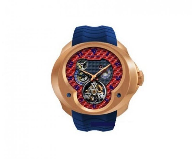 Franc Vila FVa №1 Blue & Red Montre Contemporaine Grande Complication Tourbillon Planetaire Red Gold