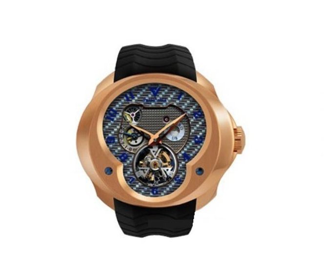 Franc Vila FVa №1 Black Strap Montre Contemporaine Grande Complication Tourbillon Planetaire Red Gold