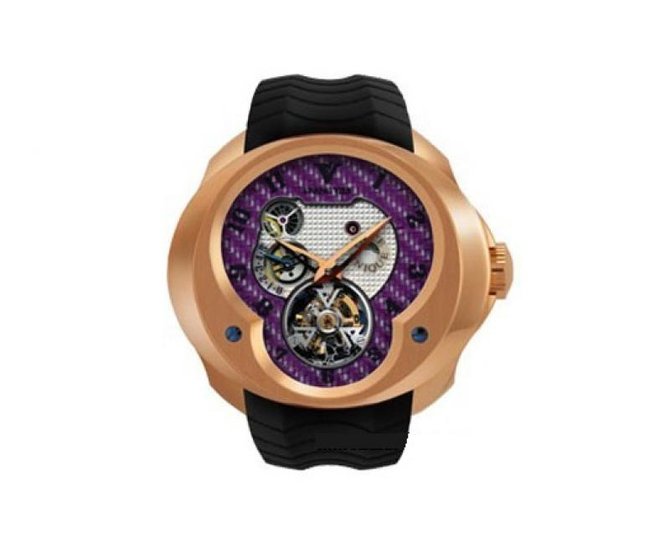Franc Vila FVa №1 Caoutchouc Black Strap Montre Contemporaine Grande Complication Tourbillon Planetaire Red Gold
