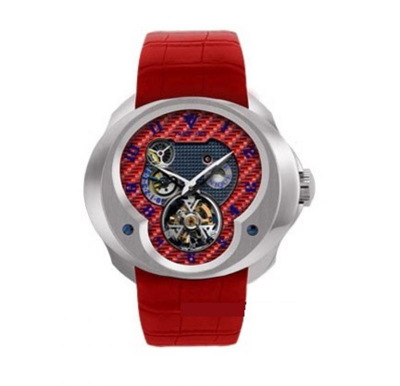 FVa №1 Red Blue Dial Franc Vila Tourbillon Planetaire White Gold Montre Contemporaine Grande Complication