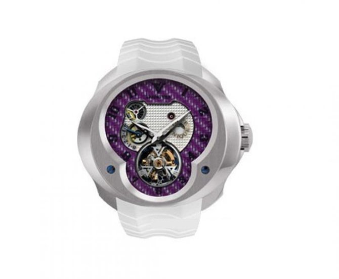 Franc Vila FVa №1 Violet Dial White Strap Montre Contemporaine Grande Complication Tourbillon Planetaire White Gold