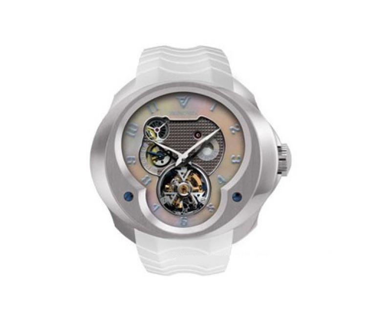 FVa №1 White Strap Pearl Dial Franc Vila Tourbillon Planetaire White Gold Montre Contemporaine Grande Complication