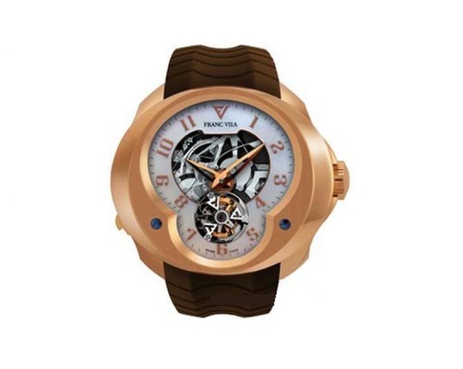 Franc Vila FVa №3 Pearl Dial Montre Contemporaine Grande Complication Tourbillon Repetition Minute Red Gold