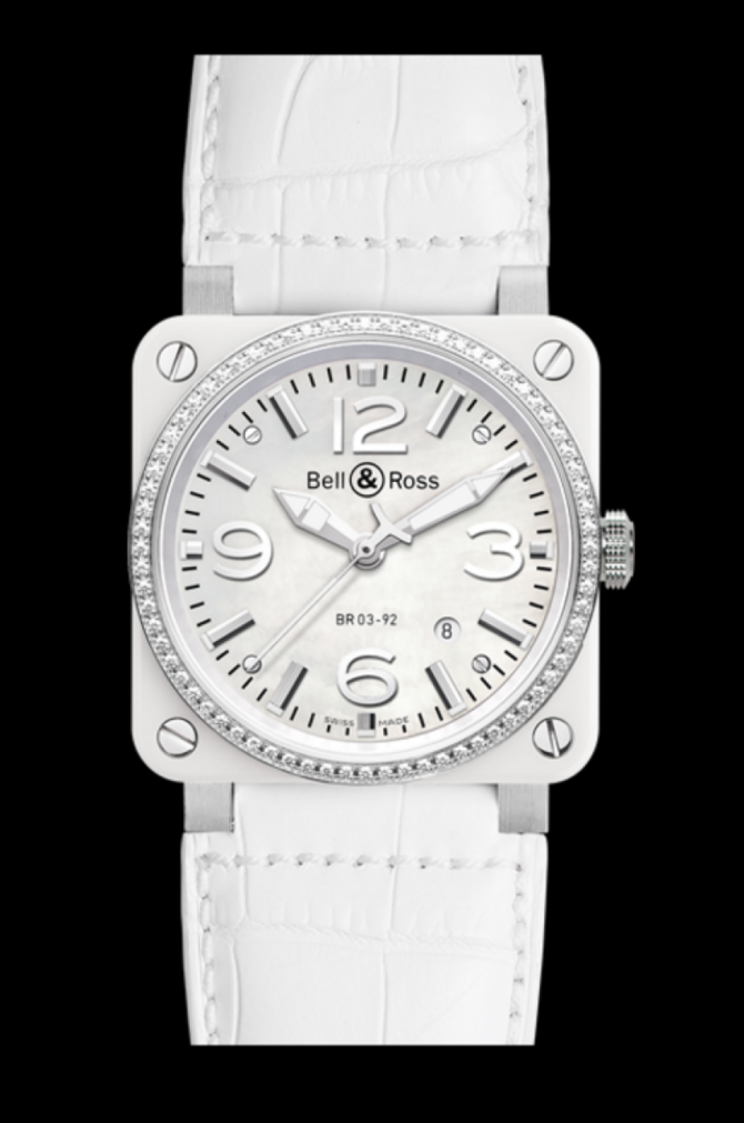 Bell & Ross BR 03-92 White Ceramic Diamonds Aviation 42 mm - фото 2