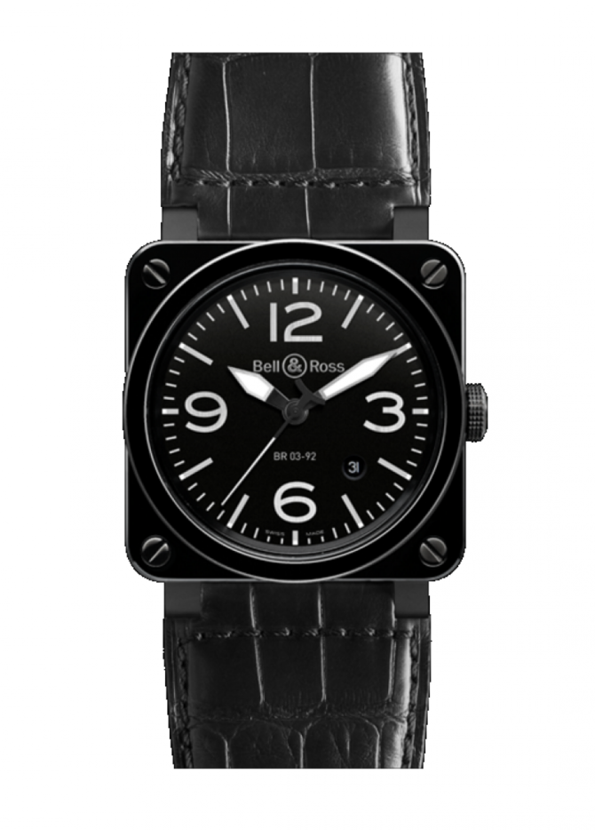 Bell & Ross BR 03-92 Black Ceramic Aviation 42 mm - фото 1