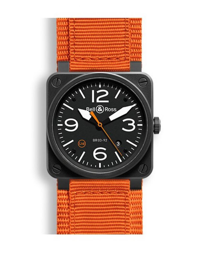 Bell & Ross BR 03-92 Carbon Orange Aviation 42 mm - фото 1