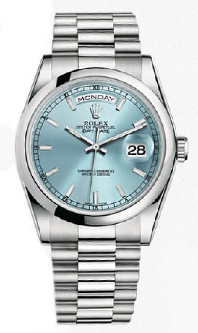 Rolex 118206 Ice Blue Day-Date Platinum - фото 2