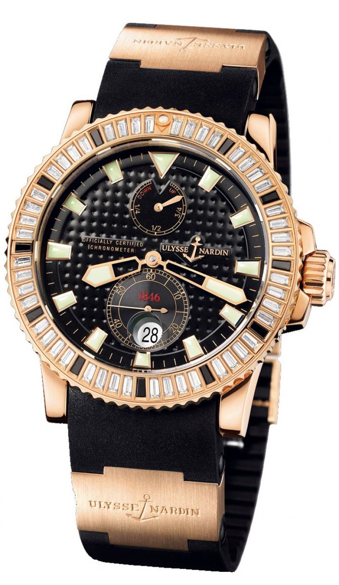 Ulysse Nardin 266-34BAG-3A/92 Maxi Marine Diver Rose Gold Baguette