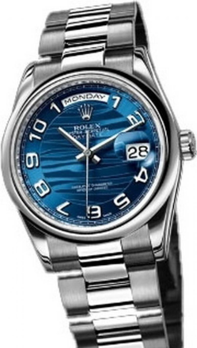 Rolex 118209 blue Day-Date White Gold