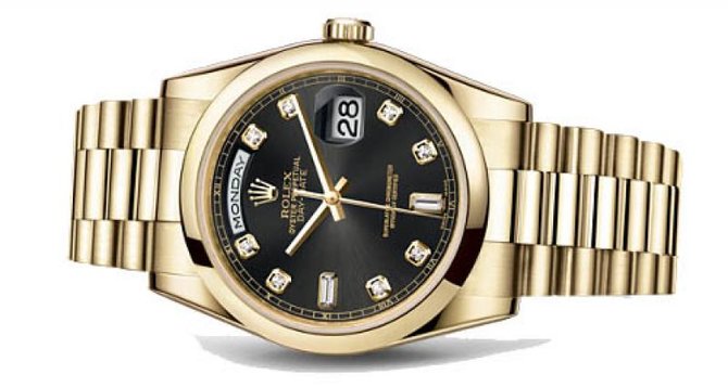 Rolex 118208 black diamonds Day-Date Yellow Gold - фото 2