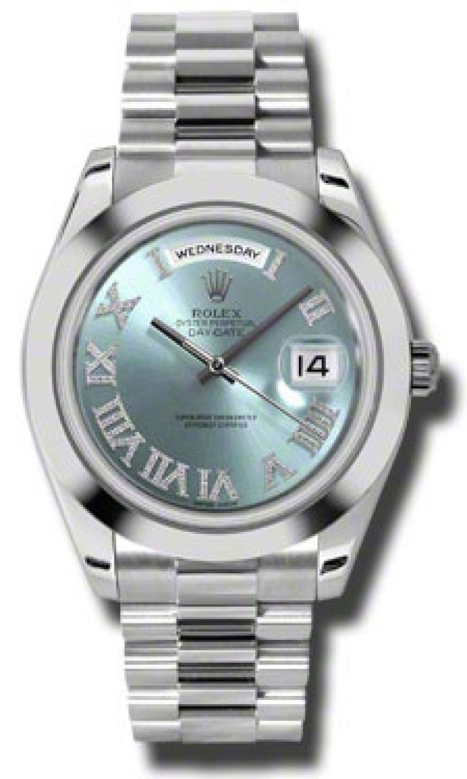 Rolex 218206 iceblue diamonds Day-Date Platinum - фото 1
