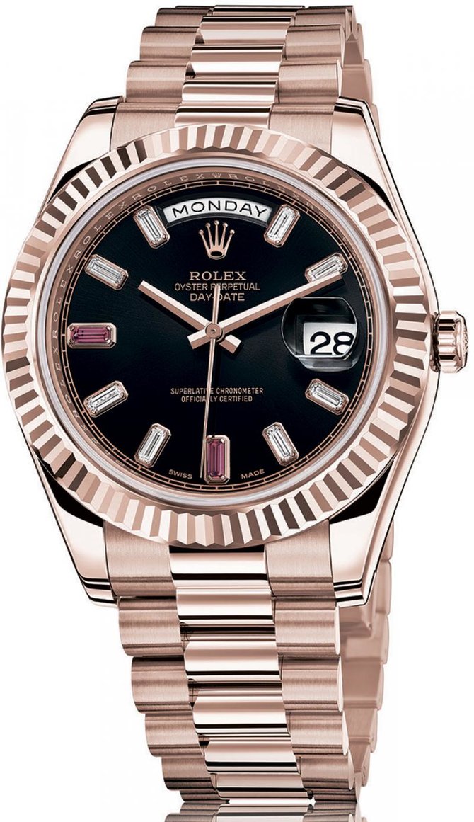 Rolex 218235 black diamonds Day-Date Everose Gold - фото 2