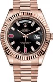Rolex Day-Date 218235 black diamonds Everose Gold