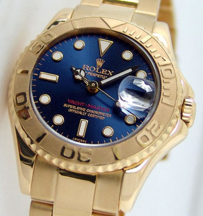 Rolex 168628 Blue Yacht Master II Yacht-Master 35mm Yellow Gold - фото 3