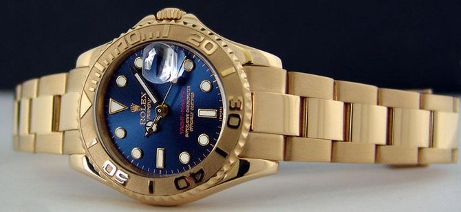Rolex 168628 Blue Yacht Master II Yacht-Master 35mm Yellow Gold - фото 5