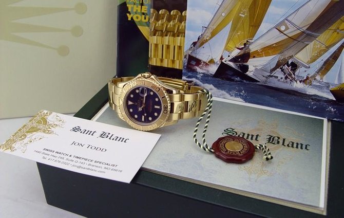 Rolex 168628 Blue Yacht Master II Yacht-Master 35mm Yellow Gold - фото 6
