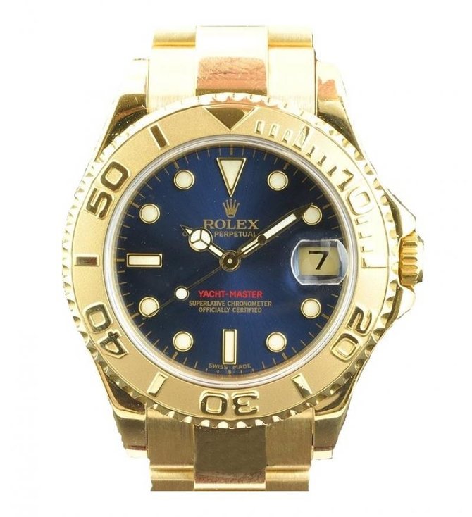 Rolex 168628 Blue Yacht Master II Yacht-Master 35mm Yellow Gold - фото 1