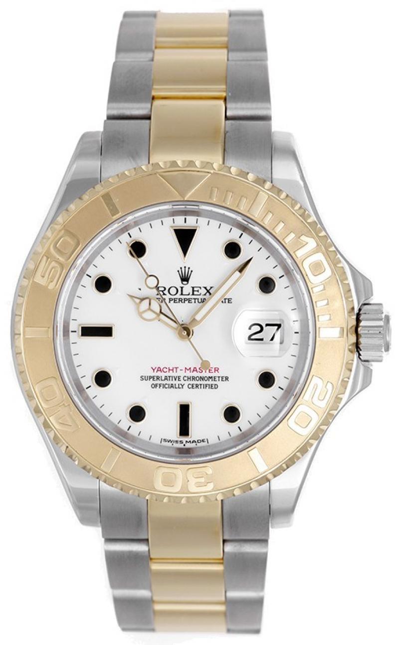 16623 White Rolex 40mm Steel and Yellow Gold Yacht Master II