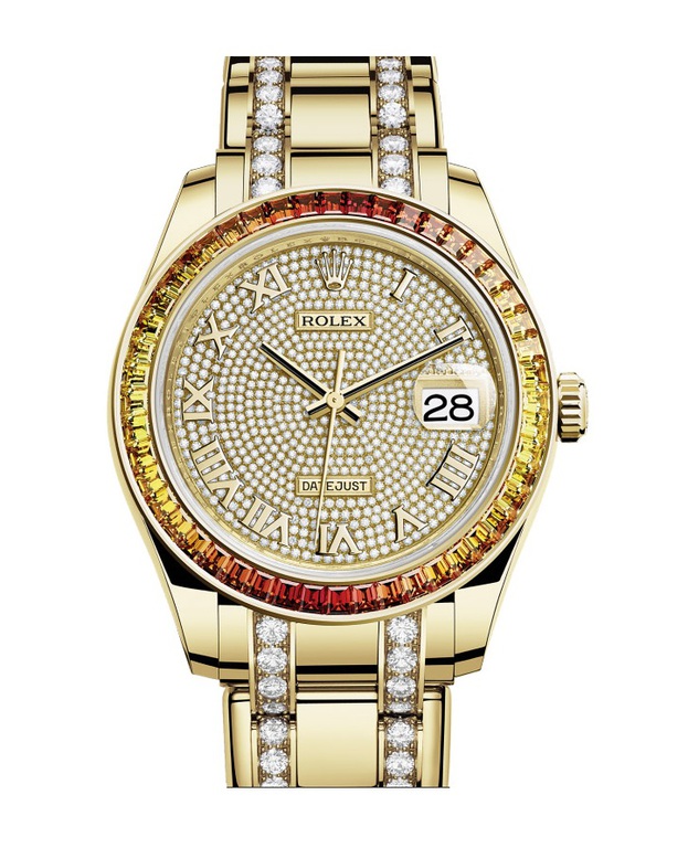 86348SAJOR Paved With 455 Diamonds Rolex Pearlmaster 39 mm Yelow Gold 2015 Datejust