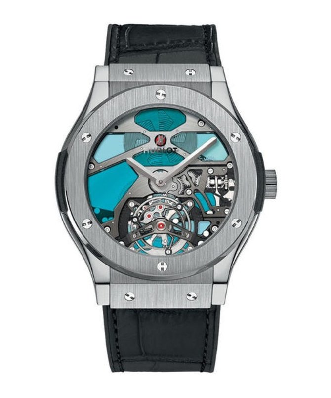 Hublot 502.NX.0003.LR Classic Fusion Tourbillon Titanium Blue Vitrail