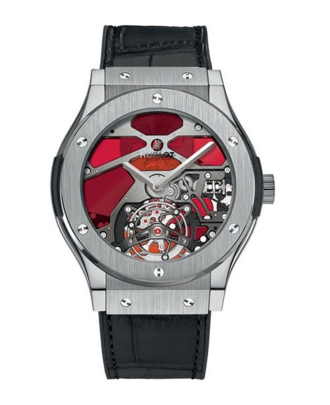 Hublot 502.NX.0001.LR Classic Fusion Tourbillon Titanium Red Vitrail