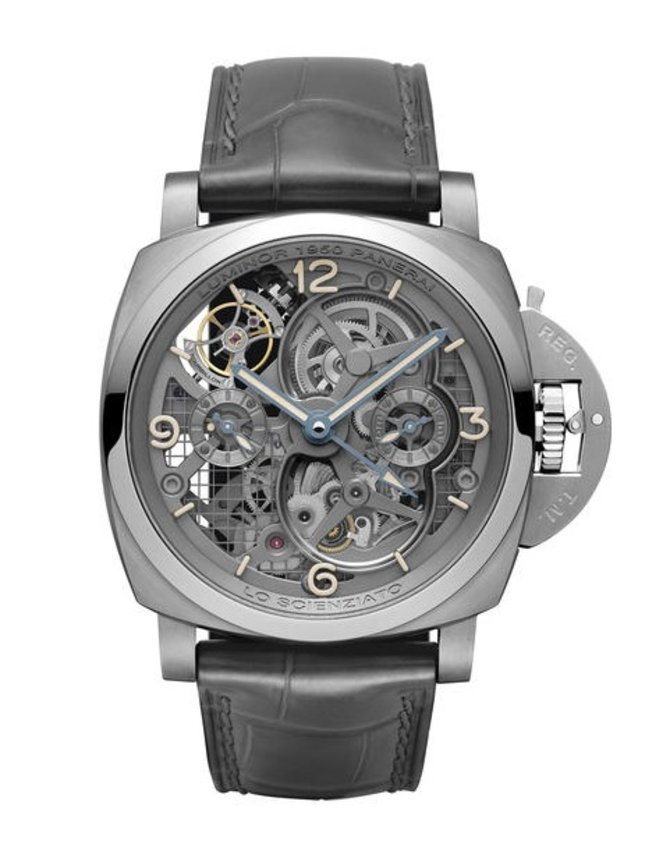 Officine Panerai PAM00578 Luminor Lo Scienziato 1950 Tourbillon GMT Titanio