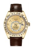Rolex Sky-Dweller 326138 Champagne Arabic 42 mm Yellow Gold