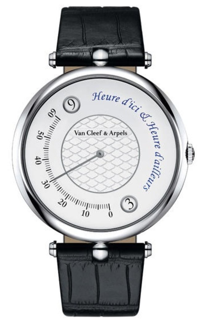 Van Cleef & Arpels Pierre Arpels Heure D’ici & Heure D’ailleurs Mens Watches White Gold