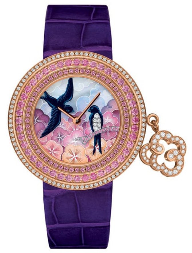 Van Cleef & Arpels Charms Extraordinaire Hirondelles Extraordinary Dials Pink Gold
