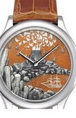 Van Cleef & Arpels Часы Van Cleef & Arpels Extraordinary Dials Midnight Les 4 Voyages A Journey to the Center of the Earth White Gold