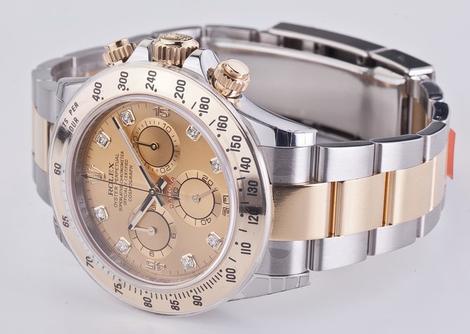 Rolex 116523 champagne dial diamond Daytona Stainless Steel Yellow Gold - фото 7