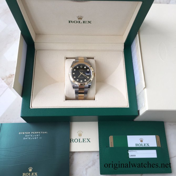 Rolex 126333 Black set with diamonds Datejust Yellow Rolesor New 2016 - фото 2
