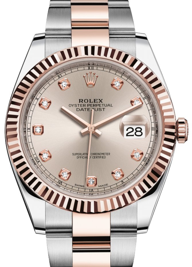 Rolex 126331 Sundust set with diamonds Oyster Bracelet Datejust Rolesor Everose New 2016 - фото 1