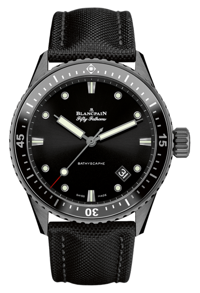 Blancpain 5000-0130-B52A Fifty Fathoms Bathyscaphe Ceramic and Liquid Metal
