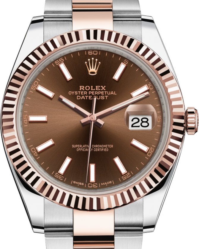 Rolex 126331 Chocolate Oyster Bracelet Datejust 41 mm Rolesor Everose New 2016 - фото 1