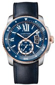 Cartier Часы Cartier Calibre de Cartier Diver Blue Stainless Steel Pink Gold Brushed Polished