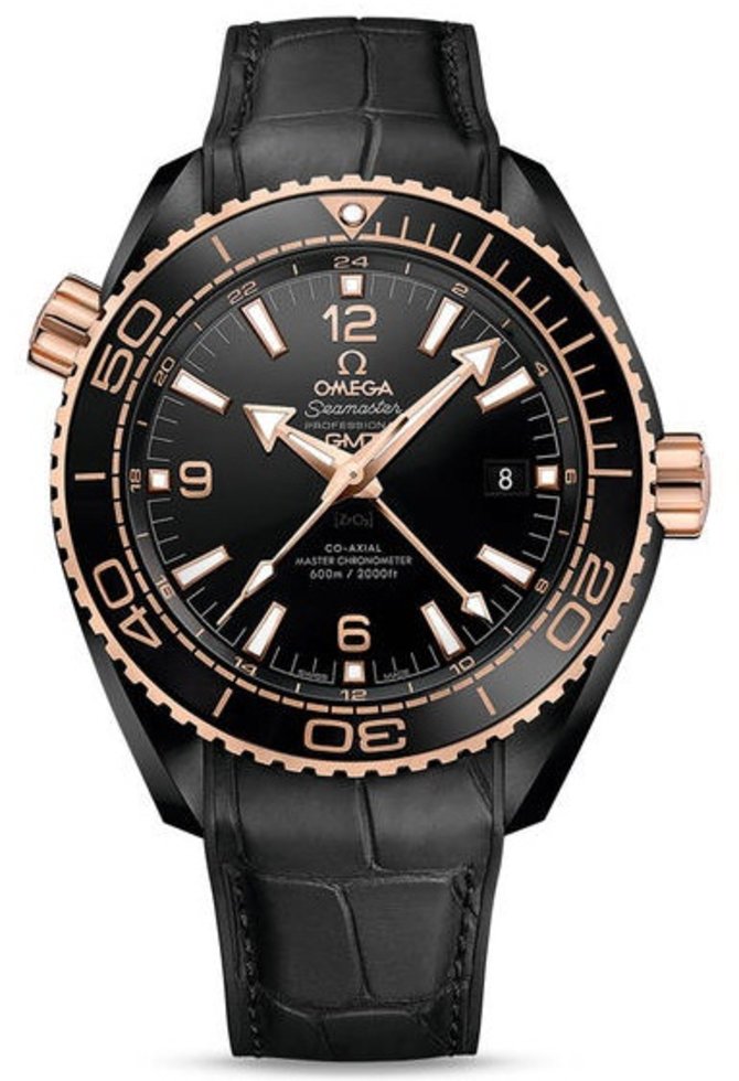 Omega 215.63.46.22.01.001 Seamaster Planet Ocean 600 M Co-Axial Chronometer GMT Deep Black