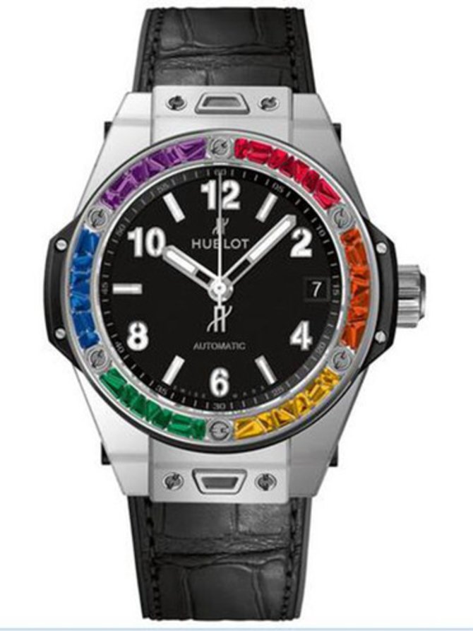 Hublot 465.SS.1170.LR.4099 Big Bang One Click 39 mm Steel Neige Rainbow Baguettes - фото 1